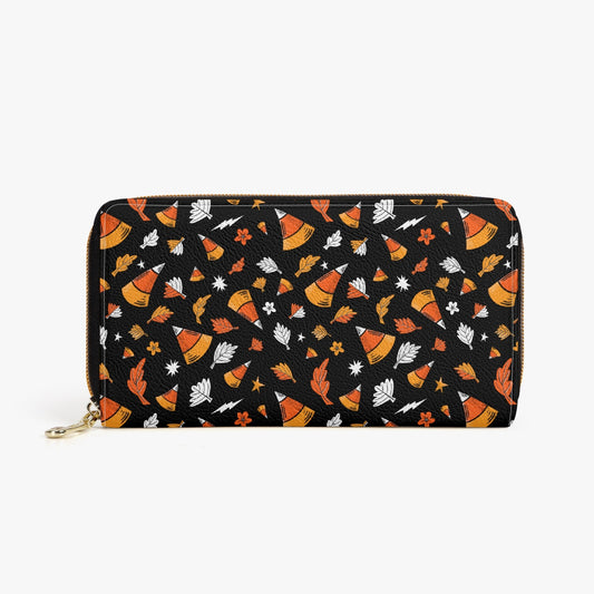 Falloween Candy Corn Zipper Wallet