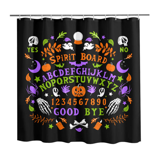 Spirit Board Black Orange Green Purple Spooky Shower Curtain