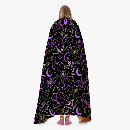 Oh Bats 2023 Black, Orchid, Pink, Chartreuse Hooded Blanket