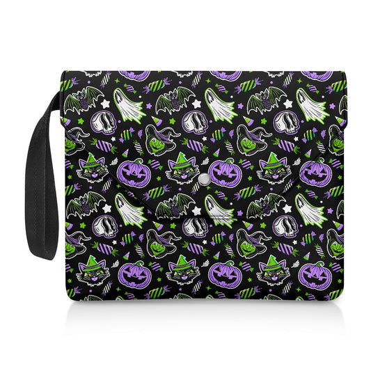 Trick or Treat 24 BWPG Spooky Gothic Book Kindle Planner Sleeve with Strap