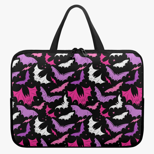 Batty Bats 2023 Black with Hot Pink Orchid Laptop Sleeve