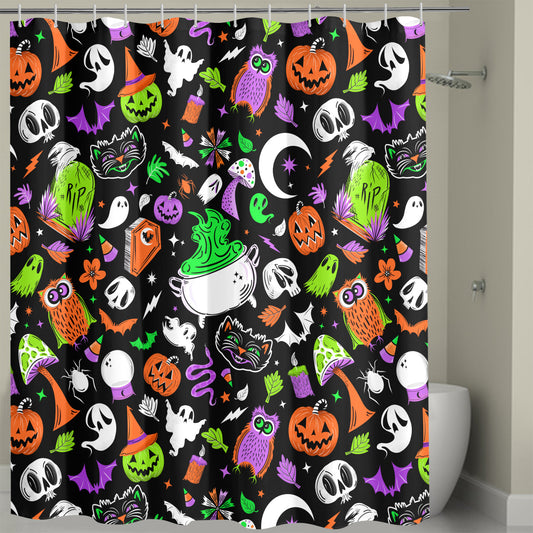 It's Spooky Season PGO BW Spooky Shower Curtain