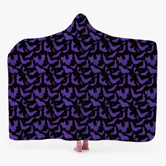 Batty Bats 2023 Black Purple Hooded Blanket