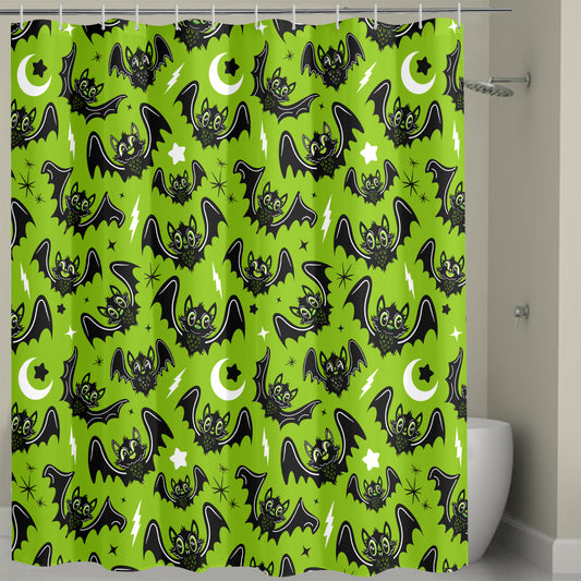 Oh Bats 24 BWGRN Shower Curtain