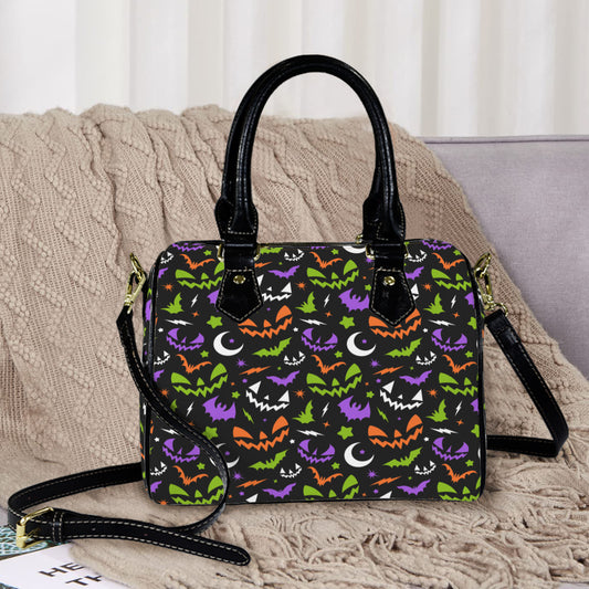 Nite Frights 24 BLKPOG Boston Handbag Purse