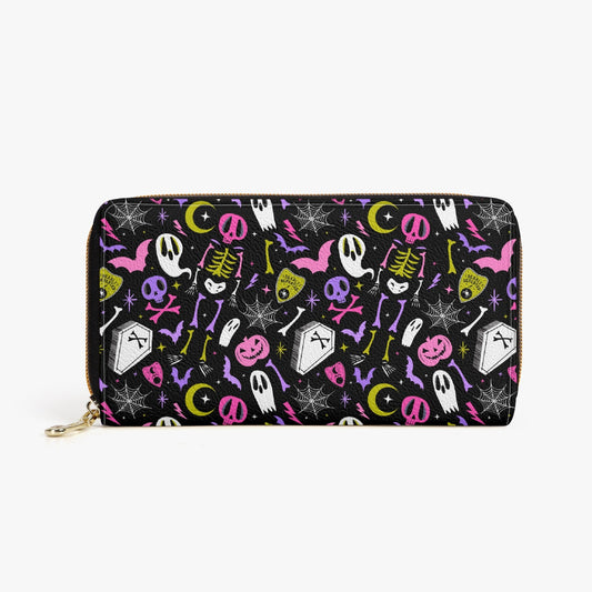 Dearly Departed 2021 Black, White, Pink, Purple, Chartreuse Zipper Wallet