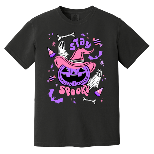 Stay Spooky Cute Pumpkin Witch BWPP Garment-Dyed T-Shirt