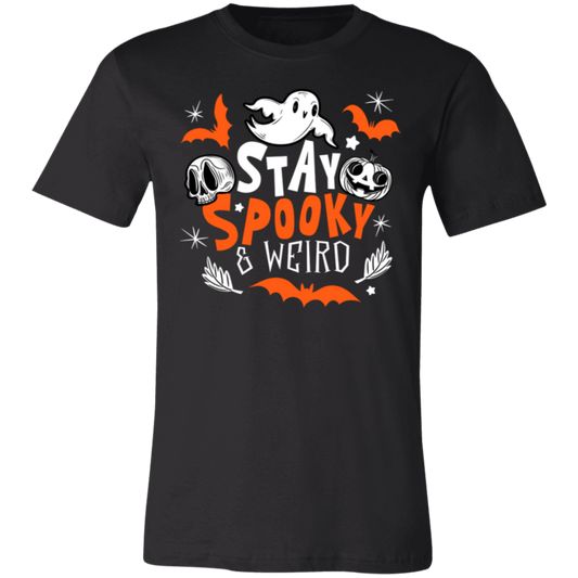 Stay Spooky and Weird T-shirt BW ORANGE