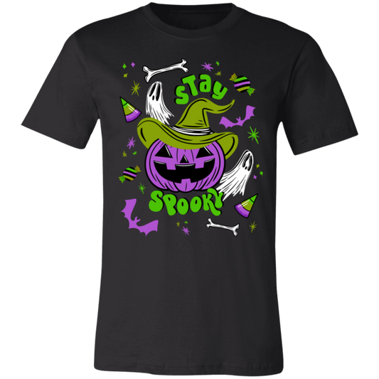 Stay Spooky Cute Pumpkin Witch BWGP Unisex Jersey T-Shirt