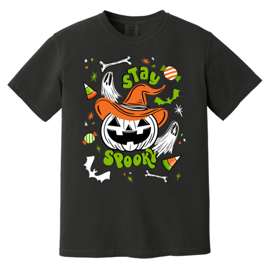 Stay Spooky Cute Pumpkin Witch BWOG Garment-Dyed T-Shirt