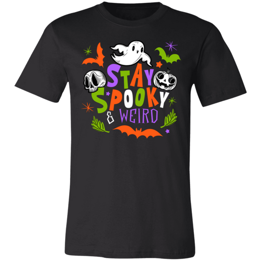 Stay Spooky and Weird T-shirt BW PURPLE GREEN ORANGE