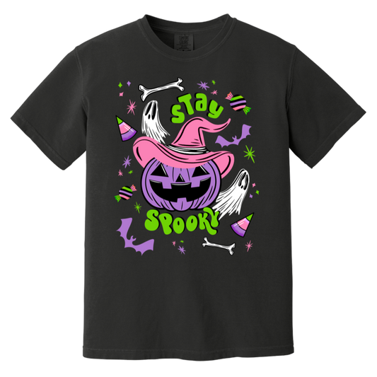 Stay Spooky Cute Pumpkin Witch BWPGPRP Garment-Dyed T-Shirt