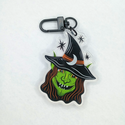 Goblin Witch Spooky Cute Halloween Acrylic Keychain/Bag Charm