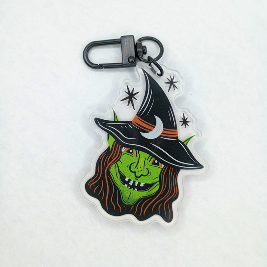 Goblin Witch Spooky Cute Halloween Acrylic Keychain/Bag Charm