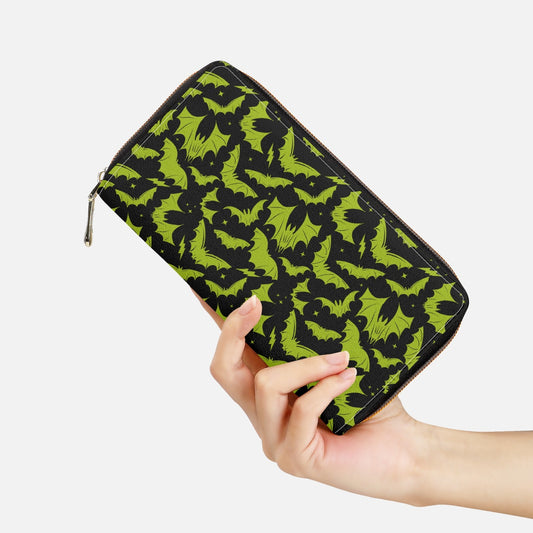 Batty Bats 2023 Black with Chartreuse Zipper Wallet