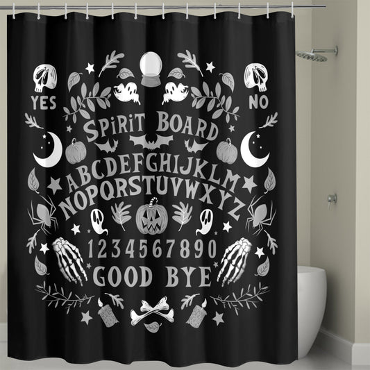 Spirit Board Black Gray Spooky Shower Curtain