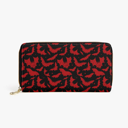 Batty Bats 2023 Black with Red Zipper Wallet