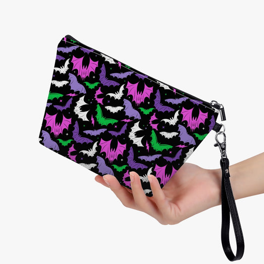 Batty Bats 2023 Black with Purple, Lavender, Orchid, Green Accessory/Cosmetic Bag