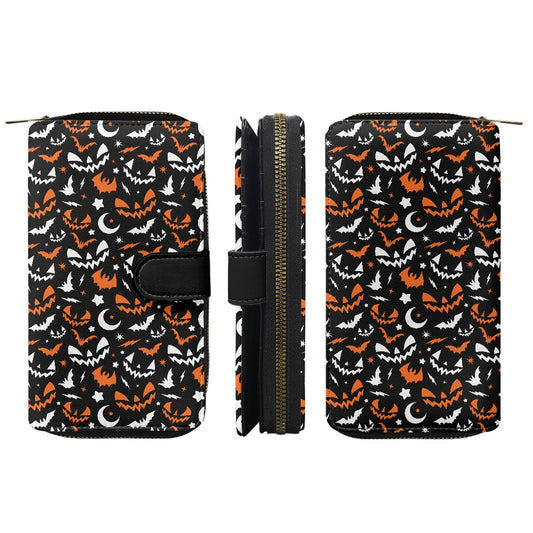 Fun Frights 24 BWO Spooky Retro Halloween Double Compartment Wallet