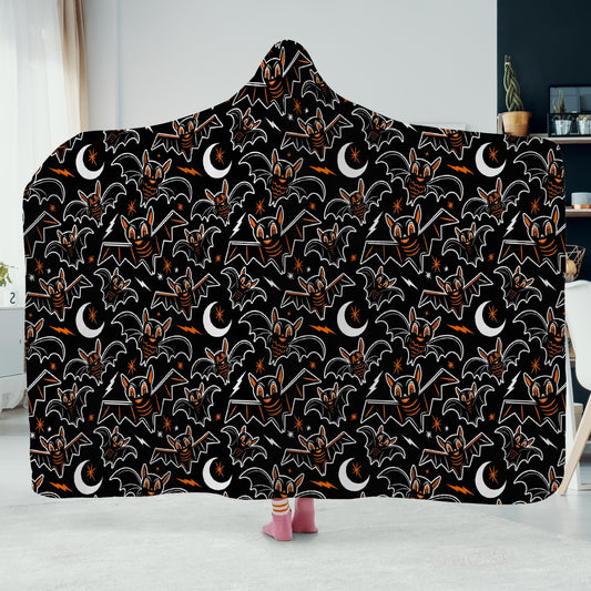 Oh Bats 2023 Black, Orange Hooded Blanket