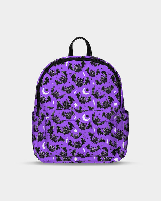 Oh Bats 24 Purple 2 Mini Canvas Backpack Purse