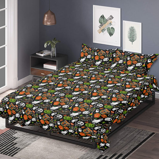 Everything Halloween 24 Orange Green Quilted Blanket Bed Sets