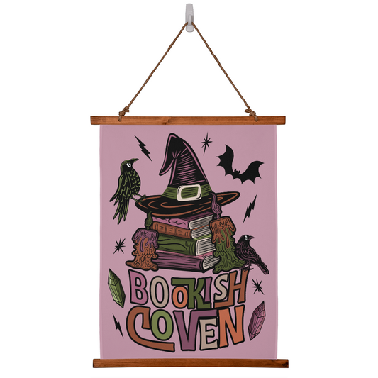 Witchy Dark Academia Bookish Coven Wood Framed Wall Tapestry