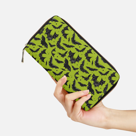 Batty Bats 2023 Chartreuse Zipper Wallet