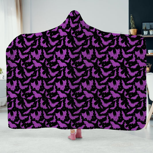 Batty Bats 2023 Black Orchid Hooded Blanket