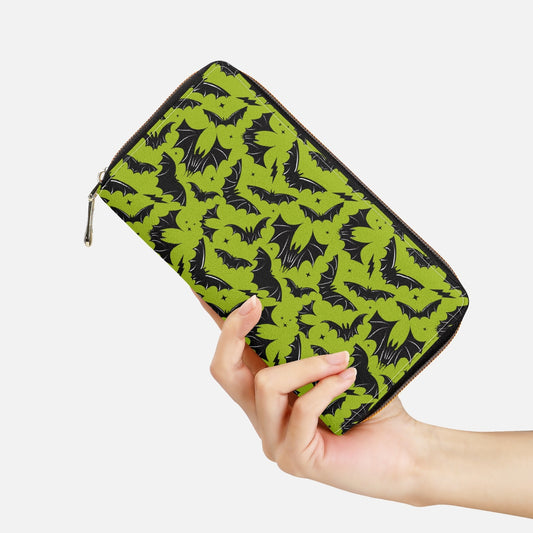 Batty Bats 2023 Chartreuse Zipper Wallet