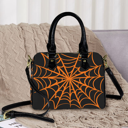 Spooky Gothic Spiderweb BORNG Boston Handbag Purse