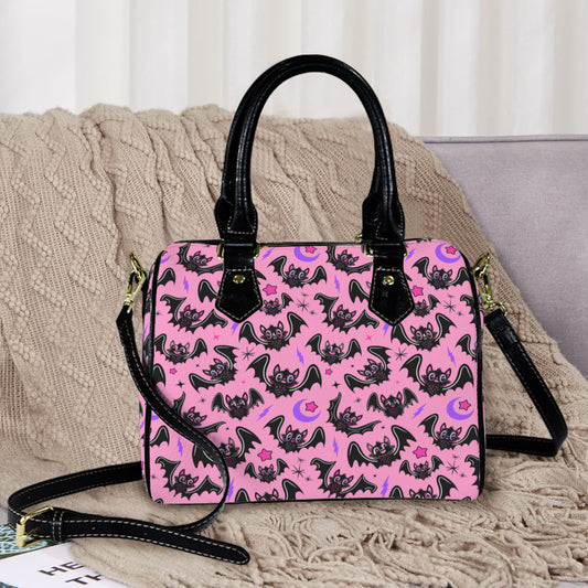 Oh Bats! 24 PNKPRPB Boston Handbag Purse