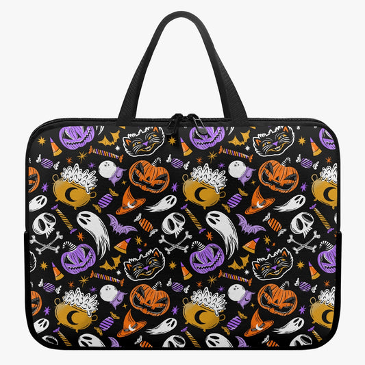 Trick or Treat 2023 Orange Gold Purple Laptop Sleeve