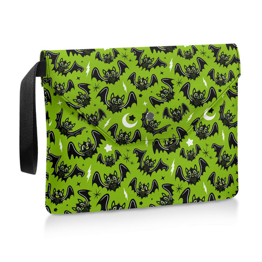 Oh Bats 24 BWGRN Spooky Gothic Book Kindle Planner Sleeve with Strap