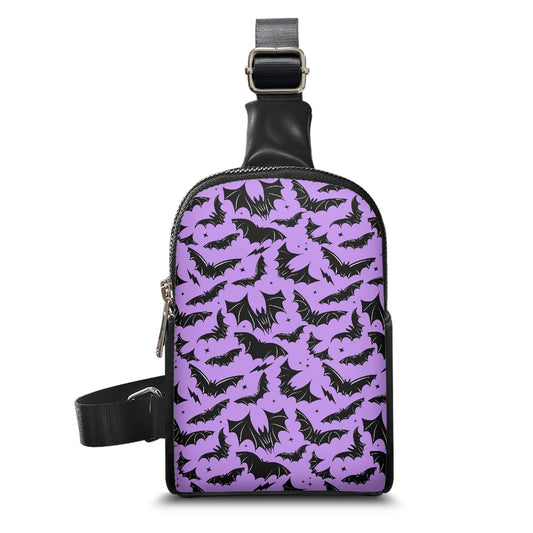 Spooky Gothic Bats Halloween LB Crossbody Chest Bag Purse