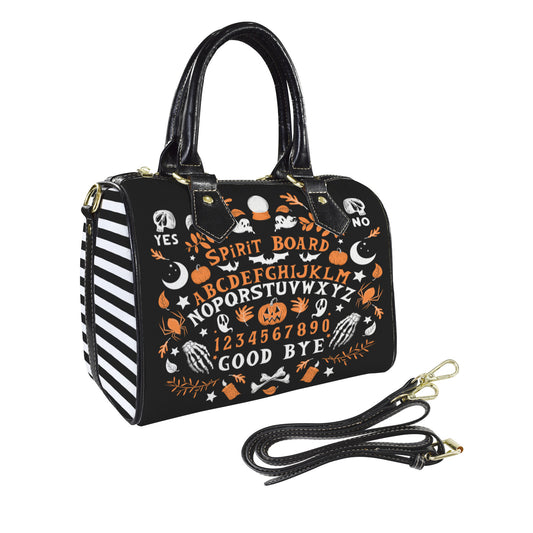 Spirit Board Talking Board Black White Orange Gothic Handbag Faux Leather Shoulder Purse