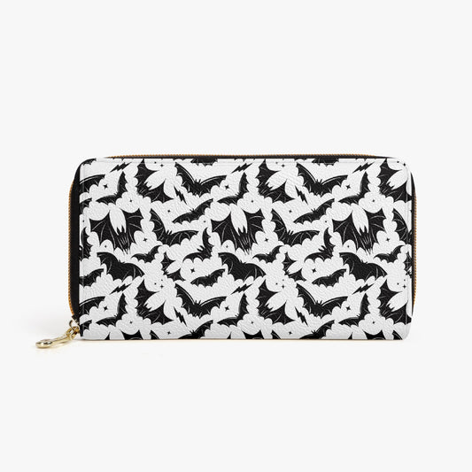 Batty Bats 2023 White with Black Zipper Wallet