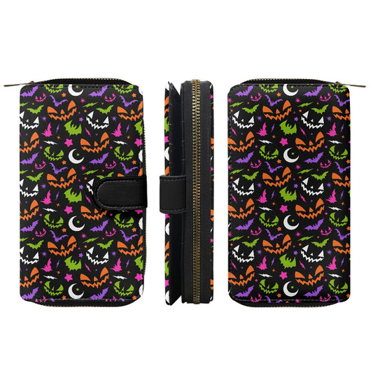 Fun Frights 24 BWOGPP Spooky Retro Halloween Double Compartment Wallet