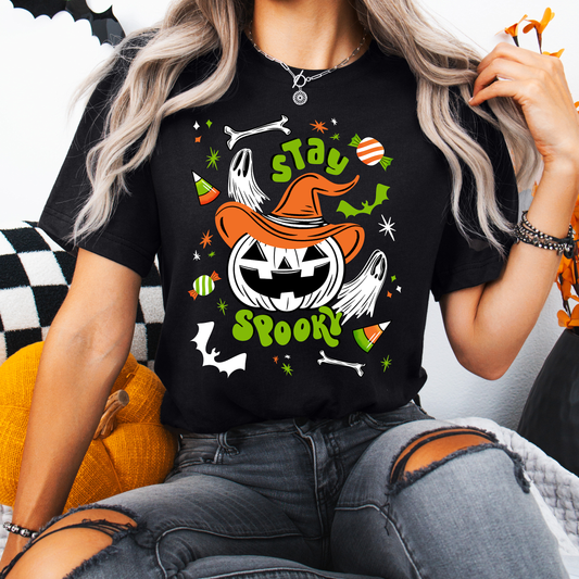 Stay Spooky Cute Pumpkin Witch BWOG Unisex Jersey T-Shirt