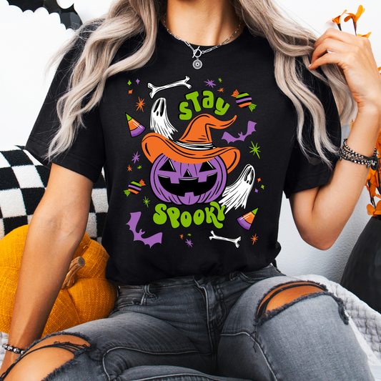 Stay Spooky Cute Pumpkin Witch BWOGP Unisex Jersey T-Shirt