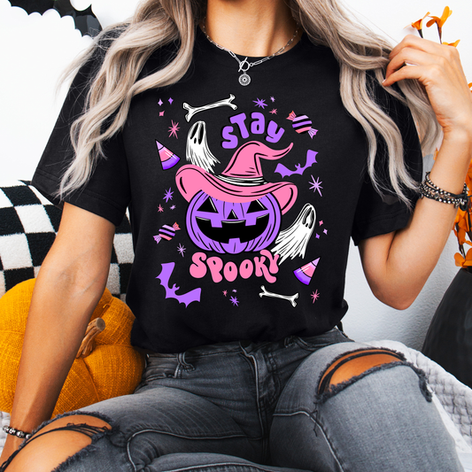 Stay Spooky Cute Pumpkin Witch BWPP Unisex Jersey T-Shirt