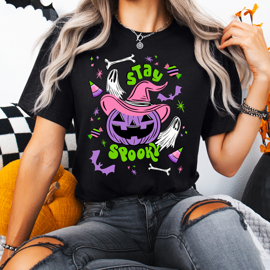 Stay Spooky Cute Pumpkin Witch BWPGP Unisex Jersey T-Shirt