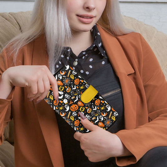 Everything Spooky 2021 Orange Yellow Faux Leather Wallet