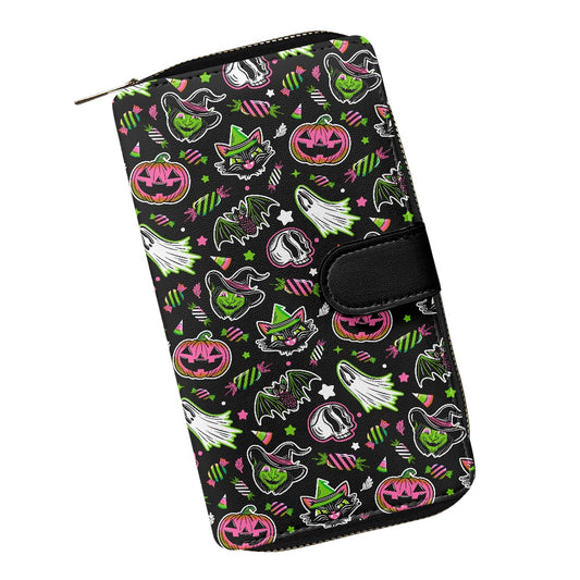 Trick or Treat 24 BWPGRN Double Compartment Wallet