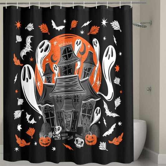 Haunted 23 Spooky Shower Curtain