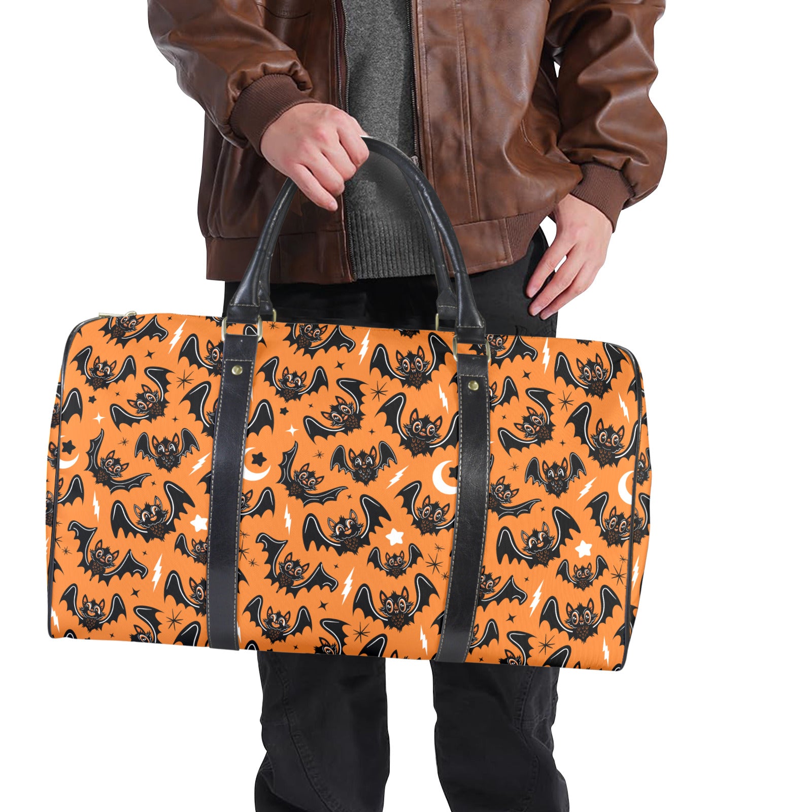 Halloween Faux PU Leather Tote Bag, Halloween Tote Bag, shops Cute Goth Tote Bag, Spooky Tote Bag, Spooky Cute Tote Bag, Bat Tote Bag