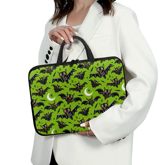 Oh Bats Green Orange Laptop Sleeve