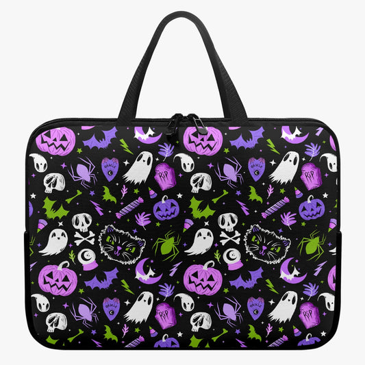 Everything Spooky 2022 Purple Orchid Chartreuse Laptop Sleeve