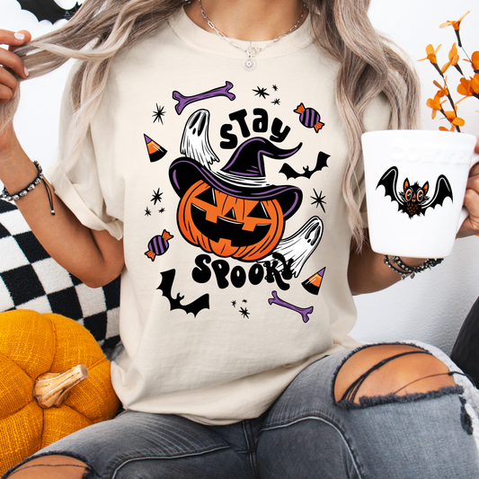 Stay Spooky Cute Pumpkin Witch BWOPUR Garment-Dyed T-Shirt