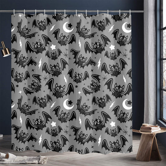 Oh Bats 24 BWGRY Shower Curtain